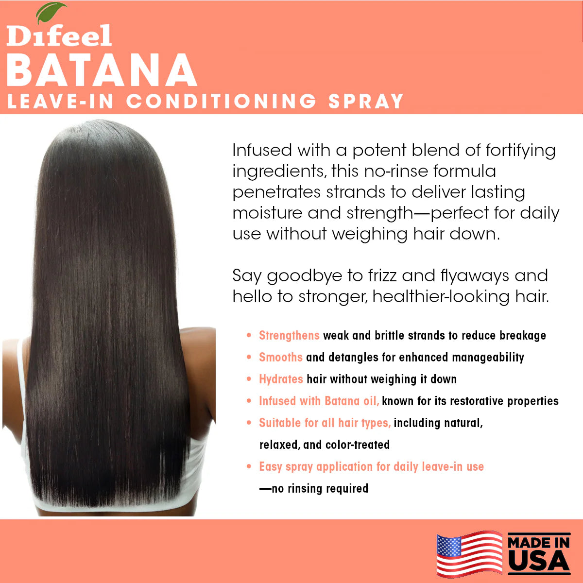 Difeel Batana Leave-in Conditioner Spray 8oz