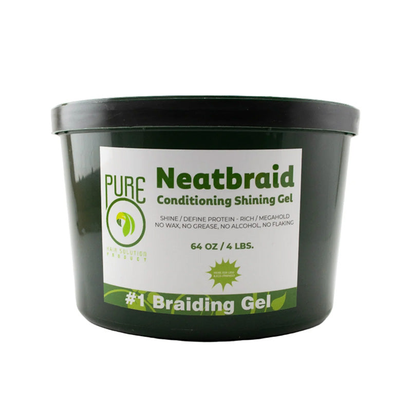 PureO Neatbraid Conditioning Shining Gel (4lbs/64 oz Large Tub)